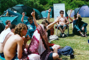 Students voting at camp
